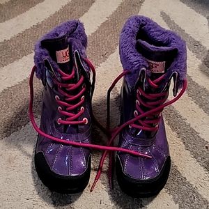 Uggs purple winter boots girls size 4